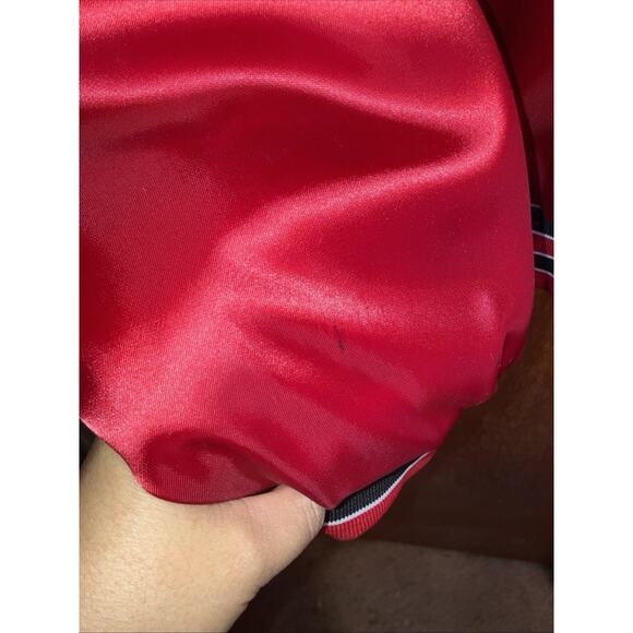 Vtg 90s Chicago Bulls Red Satin Jacket Swingster USA Made NWT Deadstock Men’s XL - Picture 5 of 16